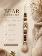 Bear Pacifier Clip 🐻 Brown Or Sage 🤎💚