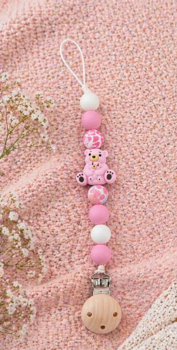 Blush Bear Dummy Clip 🧸💗